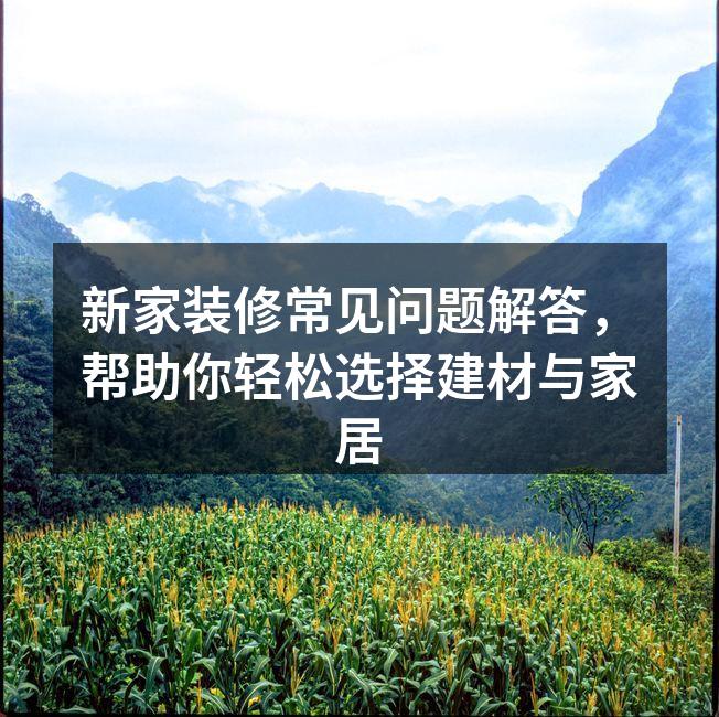 专业的建材选购建议